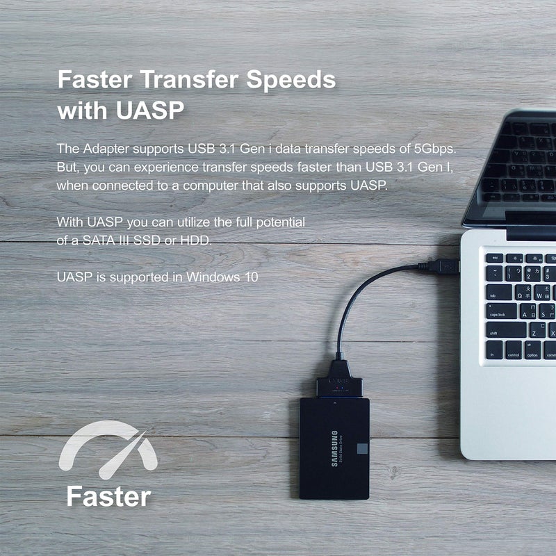 Mediasonic SATA to USB Cable â€“ USB 3.0 / USB 3.2 Gen 1 to 2.5â€ SATA SSD/Hard Drive Adapter Support UASP (HND5-SU3) - Image 4